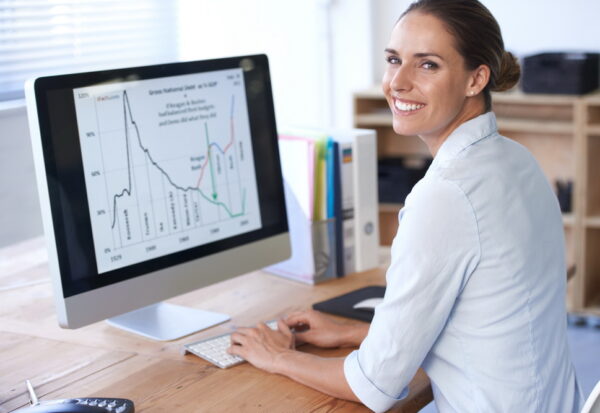 Finding business solutions online. Cropped shot of an office environment