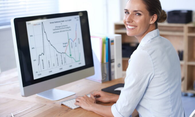 Finding business solutions online. Cropped shot of an office environment